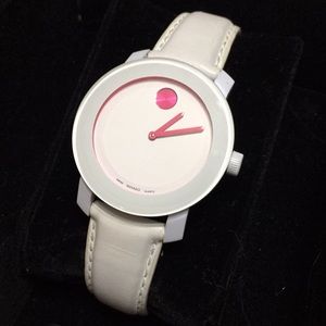 White and pink Movado Bold